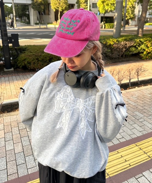 kutir（クティール）の「kutirlune／メッセージ刺繍キャップ（キャップ・レディース・ブラック/ダークブラウン/ピンク・FREE）」の5枚目の写真