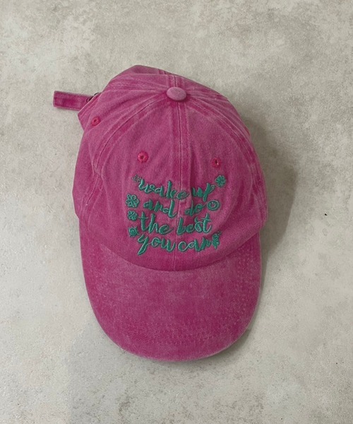 kutir（クティール）の「kutirlune／メッセージ刺繍キャップ（キャップ・レディース・ブラック/ダークブラウン/ピンク・FREE）」の8枚目の写真