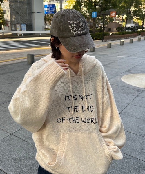 kutir（クティール）の「kutirlune／メッセージ刺繍キャップ（キャップ・レディース・ブラック/ダークブラウン/ピンク・FREE）」の9枚目の写真