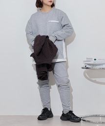 MMMM（エムエムエムエム）の「MMMM フレンチテリー/ナイロン/ブロッキングセットアップ/クルーネックスウェット/パンツ（セットアップ）」