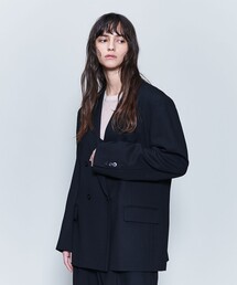 6（ロク）の「＜6(ROKU)＞ジョーゼット ダブルブレスト ジャケット