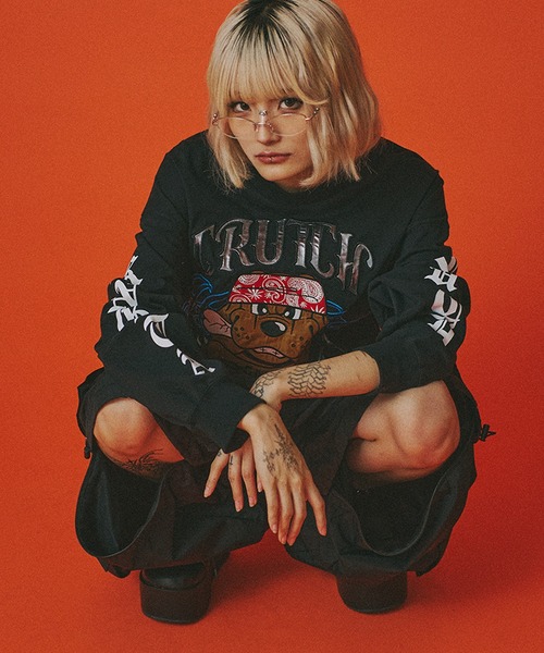 GALFY(ガルフィー)の「『GALFY/ガルフィー』チカーノがるTee(Tシャツ/カットソー・レディース・オレンジ/ブラック/ホワイト・XL/L)」の11枚目の写真