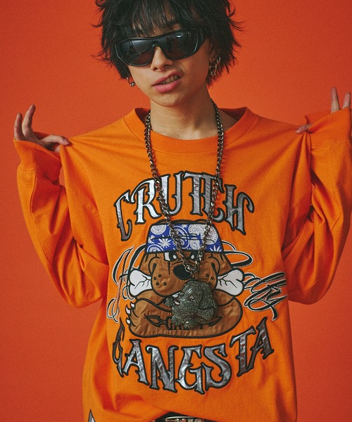 GALFY(ガルフィー)の「『GALFY/ガルフィー』チカーノがるTee(Tシャツ/カットソー・レディース・オレンジ/ブラック/ホワイト・XL/L)」の16枚目の写真