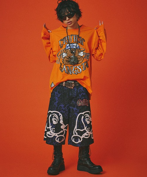 GALFY(ガルフィー)の「『GALFY/ガルフィー』チカーノがるTee(Tシャツ/カットソー・レディース・オレンジ/ブラック/ホワイト・XL/L)」の18枚目の写真