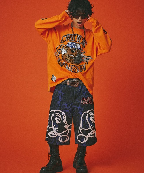 GALFY(ガルフィー)の「『GALFY/ガルフィー』チカーノがるTee(Tシャツ/カットソー・レディース・オレンジ/ブラック/ホワイト・XL/L)」の21枚目の写真