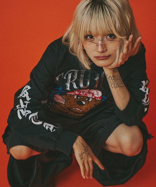 GALFY(ガルフィー)の「『GALFY/ガルフィー』チカーノがるTee(Tシャツ/カットソー・レディース・オレンジ/ブラック/ホワイト・XL/L)」の10枚目の写真