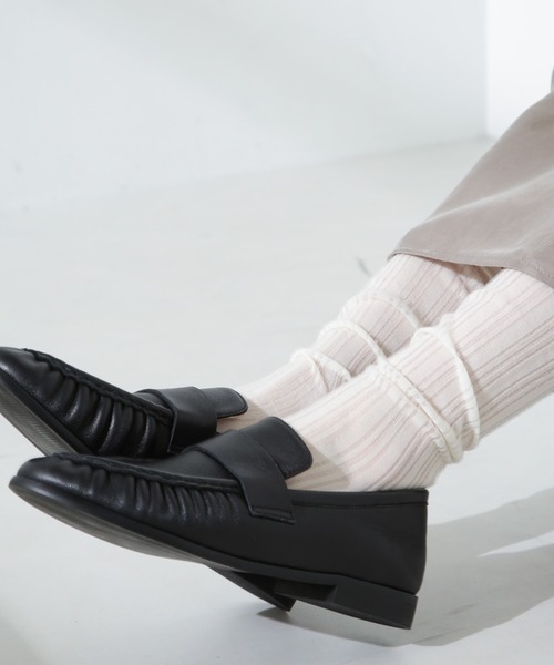 NANO universe（ナノユニバース）の「シアーストライプソックス（ソックス/靴下・レディース・オフホワイト/グレー/ブラック・FREE）」の2枚目の写真