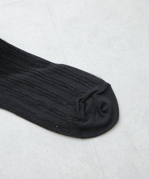 NANO universe（ナノユニバース）の「シアーストライプソックス（ソックス/靴下・レディース・オフホワイト/グレー/ブラック・FREE）」の8枚目の写真