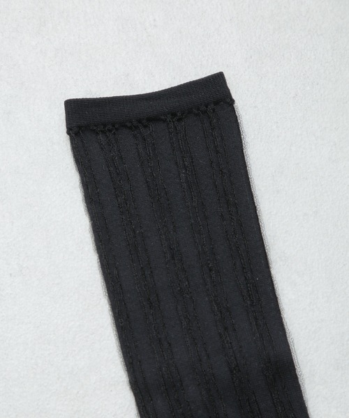 NANO universe（ナノユニバース）の「シアーストライプソックス（ソックス/靴下・レディース・オフホワイト/グレー/ブラック・FREE）」の10枚目の写真
