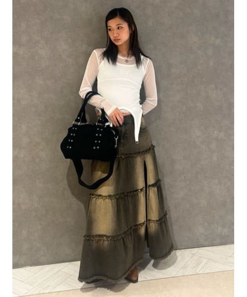 セール】CUT OFF FLARE デニムスカート（デニムスカート）｜LAGUA GEM