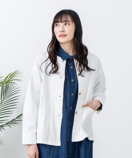 fort point（フォーポイント）の「【FORT POINT/フォートポイント】ストレッチノーカラージャケット（ノーカラージャケット・レディース・カーキ/チャコールグレー/オフホワイト・FREE）」の21枚目の写真