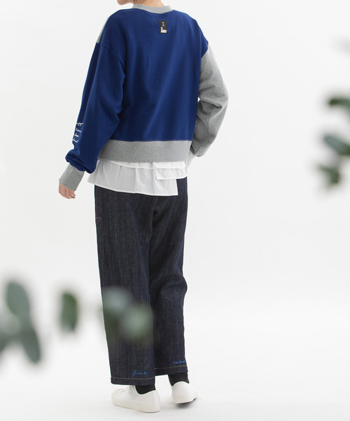 nop de nod（ノップドゥノッド）の「コットンリネンバックヘムロゴパンツ（その他パンツ・レディース・ブラック/インディゴブルー/キナリ・M）」の13枚目の写真