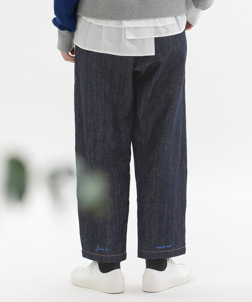 nop de nod（ノップドゥノッド）の「コットンリネンバックヘムロゴパンツ（その他パンツ・レディース・ブラック/インディゴブルー/キナリ・M）」の17枚目の写真