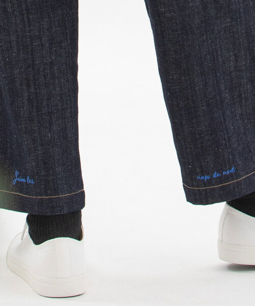 nop de nod（ノップドゥノッド）の「コットンリネンバックヘムロゴパンツ（その他パンツ・レディース・ブラック/インディゴブルー/キナリ・M）」の18枚目の写真