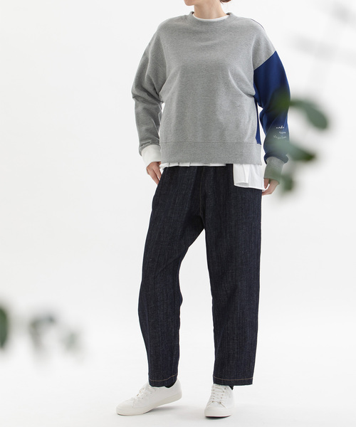 nop de nod（ノップドゥノッド）の「コットンリネンバックヘムロゴパンツ（その他パンツ・レディース・ブラック/インディゴブルー/キナリ・M）」の21枚目の写真
