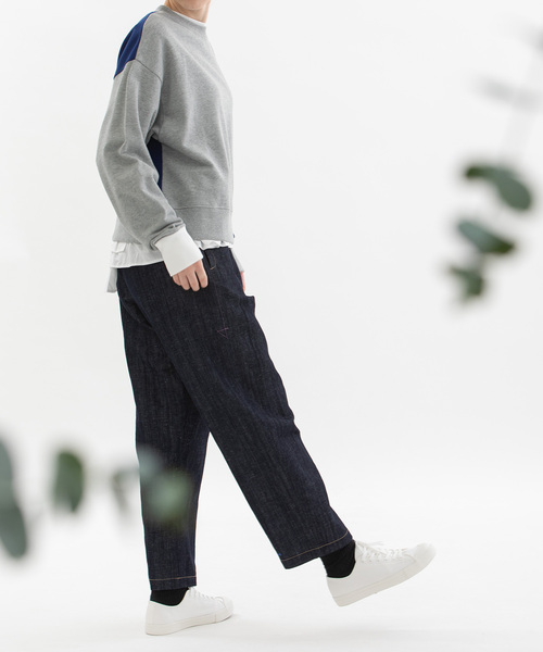 nop de nod（ノップドゥノッド）の「コットンリネンバックヘムロゴパンツ（その他パンツ・レディース・ブラック/インディゴブルー/キナリ・M）」の22枚目の写真