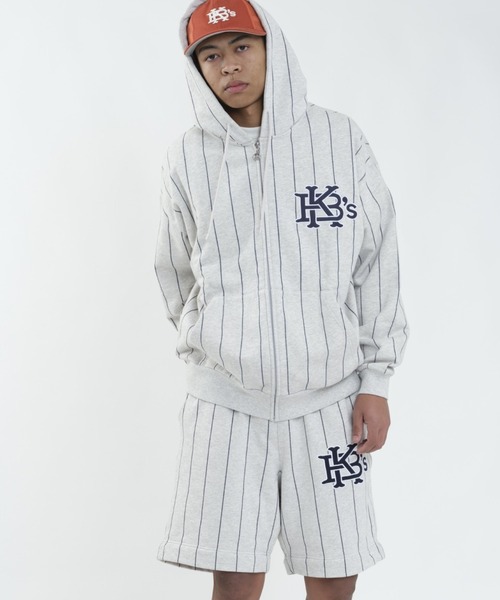 STRIPE SWEAT FULL ZIP HOODIE