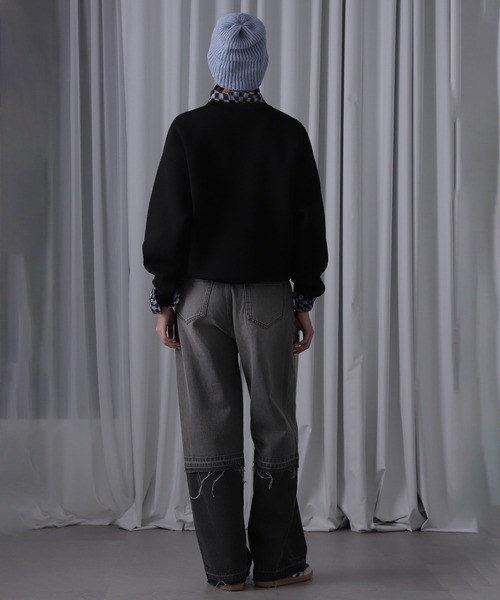 ROSE BUD(ローズバッド)の「スウェットライクニット(ニット/セーター・レディース・ブラック/ホワイト/ブルー・ONE SIZE)」の15枚目の写真