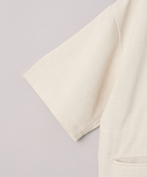 coen（コーエン）の「リネンタッチ ポリエステル ハーフスリーブ ジャケット（セットアップ対応）（テーラードジャケット・レディース・ナチュラル/ブラック・FREE）」の18枚目の写真