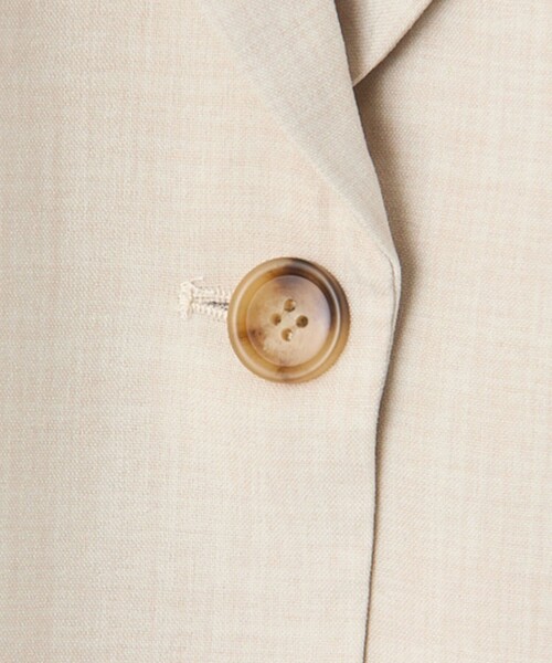 coen（コーエン）の「リネンタッチ ポリエステル ハーフスリーブ ジャケット（セットアップ対応）（テーラードジャケット・レディース・ナチュラル/ブラック・FREE）」の21枚目の写真