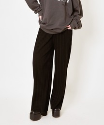 GORGE | 《美脚×リラックス》レディース ゆるプリーツワイドパンツ ウエストゴム 体型カバー 春夏秋冬(その他パンツ)