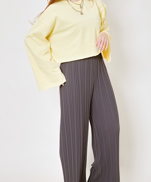 GORGE（ゴージ）の「《美脚×リラックス》レディース ゆるプリーツワイドパンツ ウエストゴム 体型カバー 春夏秋冬（その他パンツ・レディース・アイボリー/ブラック/ホワイト×ブラック/ゼブラ/ブラック×ホワイト/チャコール・M）」の14枚目の写真