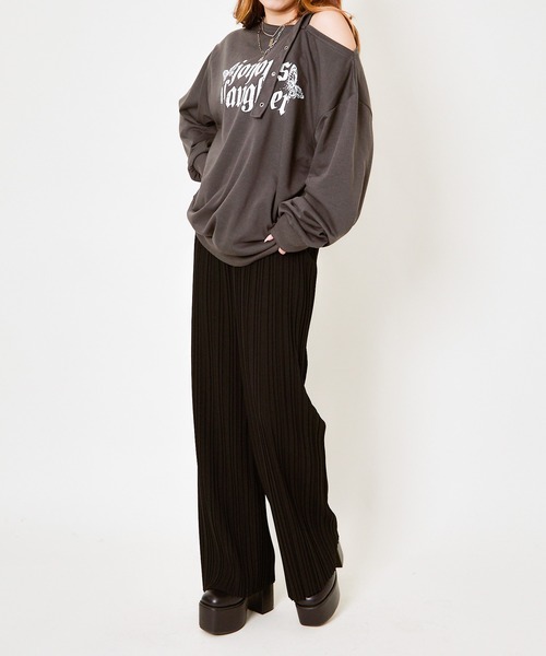 GORGE（ゴージ）の「《美脚×リラックス》レディース ゆるプリーツワイドパンツ ウエストゴム 体型カバー 春夏秋冬（その他パンツ・レディース・アイボリー/ブラック/ホワイト×ブラック/ゼブラ/ブラック×ホワイト/チャコール・M）」の18枚目の写真