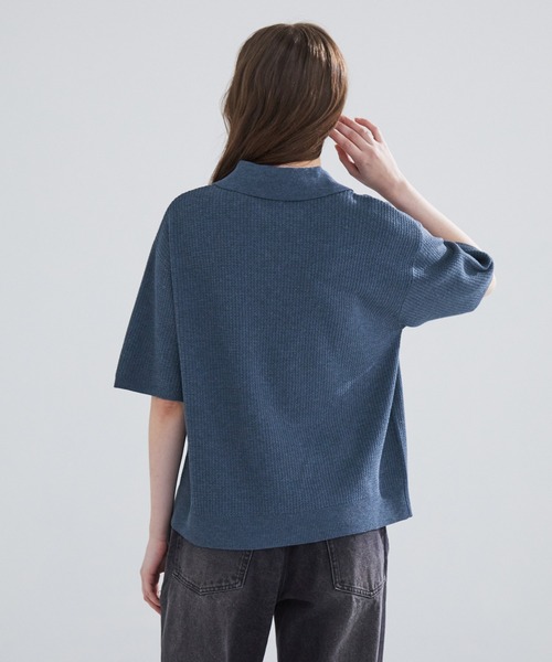 ANEI スキッパーニットポロ LUENNA】 Skipper Knit Polo Shirt / スキッパー ニット