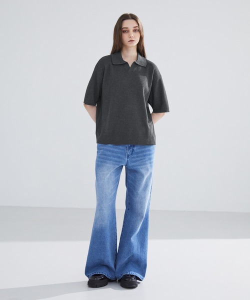 LUENNA（ルエナ）の「【LUENNA】 Skipper Knit Polo Shirt / スキッパー ニットポロシャツ（ポロシャツ・メンズ・ブルー/ブラウン/チャコールグレー/ダークグリーン/ブラック・L/M/S）」の20枚目の写真