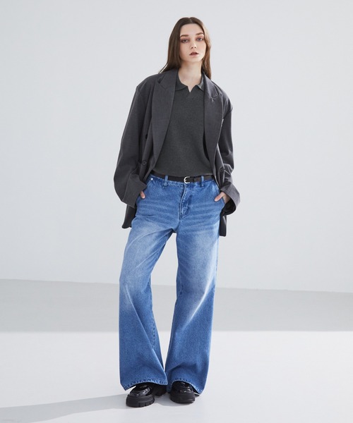 LUENNA（ルエナ）の「【LUENNA】 Skipper Knit Polo Shirt / スキッパー ニットポロシャツ（ポロシャツ・メンズ・ブルー/ブラウン/チャコールグレー/ダークグリーン/ブラック・L/M/S）」の22枚目の写真