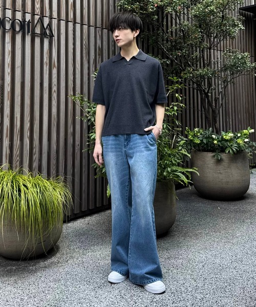 LUENNA（ルエナ）の「【LUENNA】 Skipper Knit Polo Shirt / スキッパー ニットポロシャツ（ポロシャツ・メンズ・ブルー/ブラウン/チャコールグレー/ダークグリーン/ブラック・L/M/S）」の16枚目の写真