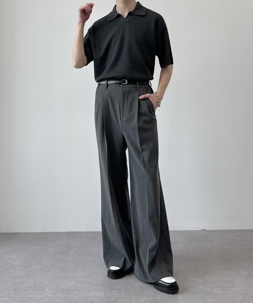 LUENNA（ルエナ）の「【LUENNA】 Skipper Knit Polo Shirt / スキッパー ニットポロシャツ（ポロシャツ・メンズ・ブルー/ブラウン/チャコールグレー/ダークグリーン/ブラック・L/M/S）」の17枚目の写真