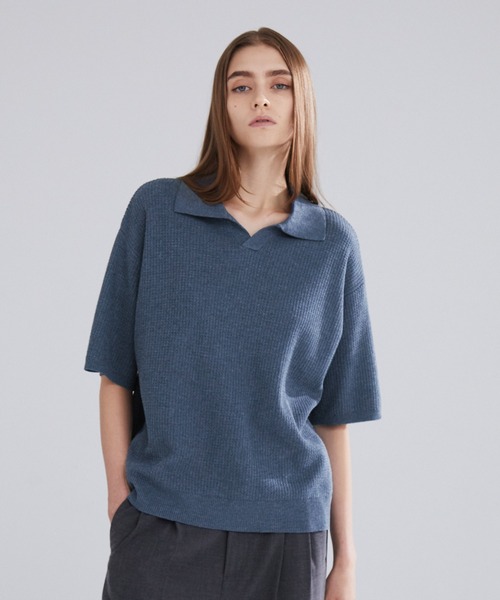 LUENNA】 Skipper Knit Polo Shirt / スキッパー ニット
