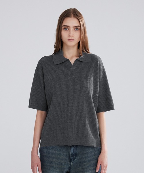 LUENNA】 Skipper Knit Polo Shirt / スキッパー ニット