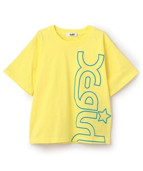 X-girl Stages（エックスガールステージス）の「ビッグミルズロゴ半袖Tシャツ（Tシャツ/カットソー・キッズ・イエロー/スモークピンク/ブラック/ホワイト・120cm/90cm/100cm/80ｃｍ/110cm/130cm/140cm）」の3枚目の写真