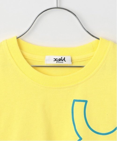 X-girl Stages（エックスガールステージス）の「ビッグミルズロゴ半袖Tシャツ（Tシャツ/カットソー・キッズ・イエロー/スモークピンク/ブラック/ホワイト・120cm/90cm/100cm/80ｃｍ/110cm/130cm/140cm）」の10枚目の写真