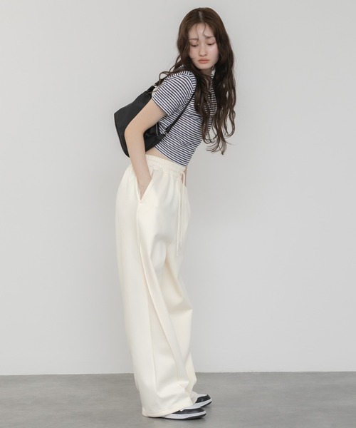 クラネ THERMAL CROPPED TOPS ボーダー ショート丈 THERMAL CROPPED TOPS クラネclane ボーダー