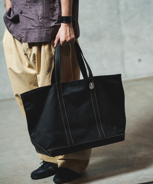 ADAM PATEK(アダムパテック)の「ADAMPATEK/leather combi basic big tote bag/レザーコンビベーシックビッグトート(トートバッグ・メンズ・ホワイト/ブラック・FREE)」の5枚目の写真