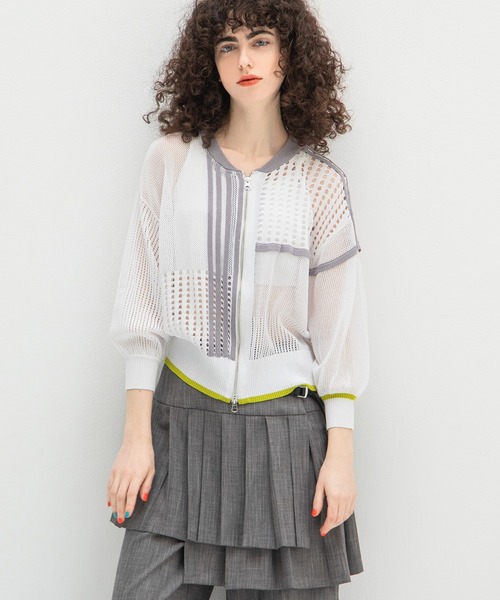 AULA AILA　ニットコンビネーションブルゾン　レイヤード　ファー AULA AILA ニットコンビネーションブルゾン レイヤード ファー