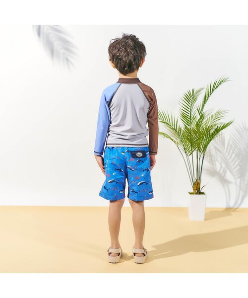 apres les cours(アプレレクール)の「【UVカット】サファリカー・海モチーフ・ヨット柄トランクス水着(水着・キッズ・グリーン/ネイビー/イエロー・80/90/100/110/120/130)」の6枚目の写真