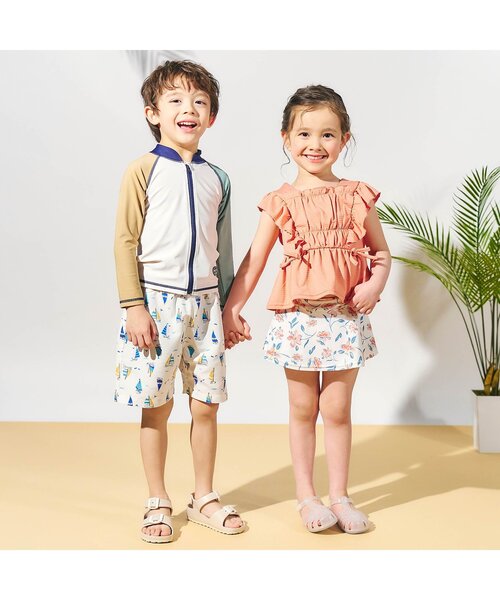 apres les cours(アプレレクール)の「【UVカット】サファリカー・海モチーフ・ヨット柄トランクス水着(水着・キッズ・グリーン/ネイビー/イエロー・80/90/100/110/120/130)」の10枚目の写真