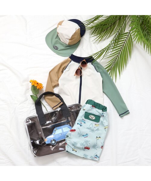 apres les cours(アプレレクール)の「【UVカット】サファリカー・海モチーフ・ヨット柄トランクス水着(水着・キッズ・グリーン/ネイビー/イエロー・80/90/100/110/120/130)」の14枚目の写真