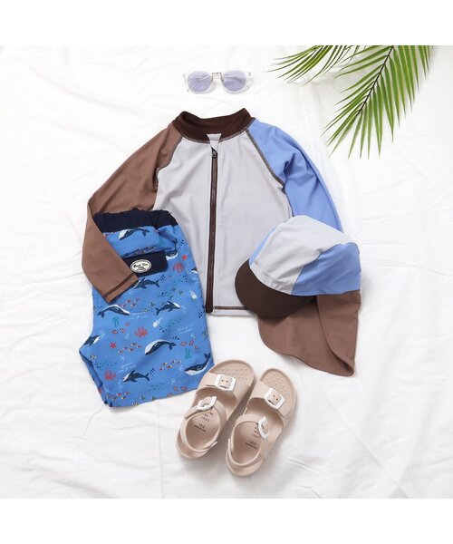 apres les cours(アプレレクール)の「【UVカット】サファリカー・海モチーフ・ヨット柄トランクス水着(水着・キッズ・グリーン/ネイビー/イエロー・80/90/100/110/120/130)」の15枚目の写真