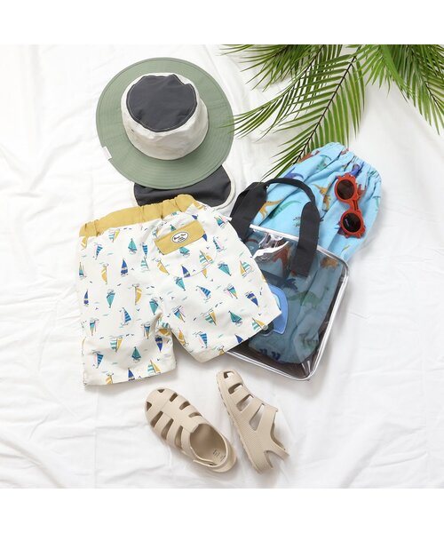 apres les cours(アプレレクール)の「【UVカット】サファリカー・海モチーフ・ヨット柄トランクス水着(水着・キッズ・グリーン/ネイビー/イエロー・80/90/100/110/120/130)」の16枚目の写真