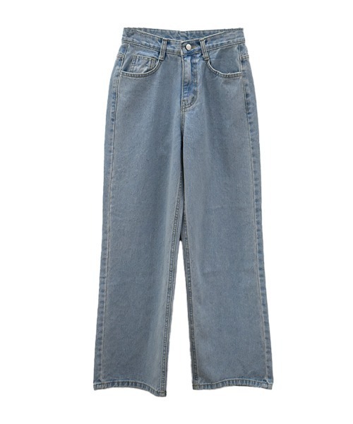 Reurie'（レウリィ）の「ストレートデニム／straight denim ロング丈 ベーシック ジーンズ カジュアル 韓国 ナチュラル きれいめ（デニムパンツ・レディース・ネイビー/ブルー・S/M）」の7枚目の写真