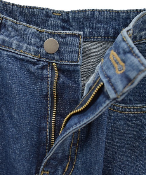 Reurie'（レウリィ）の「ストレートデニム／straight denim ロング丈 ベーシック ジーンズ カジュアル 韓国 ナチュラル きれいめ（デニムパンツ・レディース・ネイビー/ブルー・S/M）」の10枚目の写真