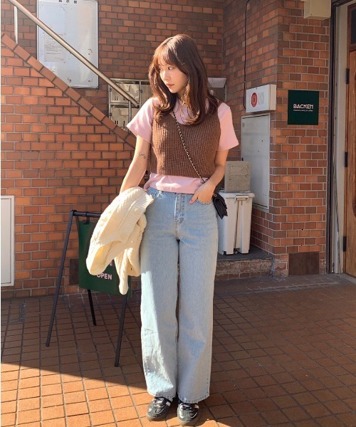 Reurie'（レウリィ）の「ストレートデニム／straight denim ロング丈 ベーシック ジーンズ カジュアル 韓国 ナチュラル きれいめ（デニムパンツ・レディース・ネイビー/ブルー・S/M）」の14枚目の写真