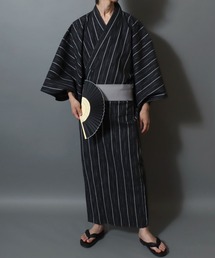 ANPAS（アンパス）の「Shijira-Weave YUKATA / しじら織り 浴衣 4点セット (帯 下駄 扇子付き) メンズ 紳士用 和装 夏祭り 花火大会（浴衣）」