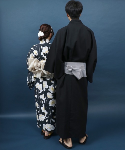 ANPAS(アンパス)の「Shijira-Weave YUKATA / しじら織り 浴衣 4点セット (帯 下駄 扇子付き) メンズ 紳士用 和装 夏祭り 花火大会(浴衣・メンズ・ネイビー/ブラック系その他4/ブラック系その他2/グレー/ブラック系その他/ブラック系その他3/ブラック系その他6/ブラック系その他5/ワイン/グレー系その他・M/L/LL)」の11枚目の写真