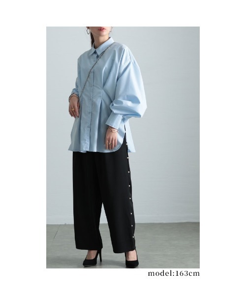 Sawa a la mode（サワアラモード）の「ボリューム袖タックブラウス（シャツ/ブラウス・レディース・オフホワイト/ブルー・FREE）」の6枚目の写真